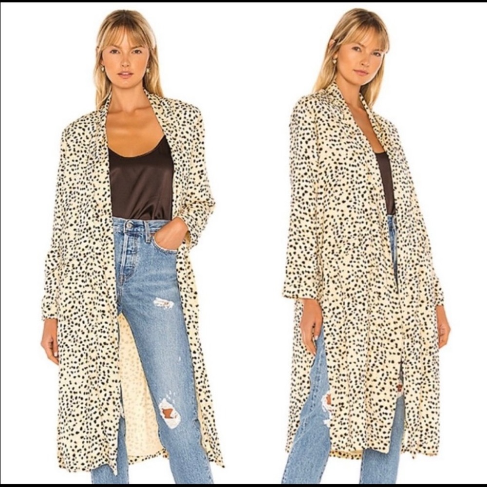 Cupcakes & Cashmere SMALL cheetah leopard jacket coat cardigan duster